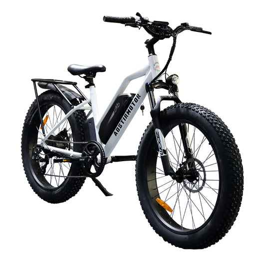 750W 26 inch Fat tire Electric Mountain Bike 28 mph 48V 13AH Removable Lithium Battery Ebike with Rack