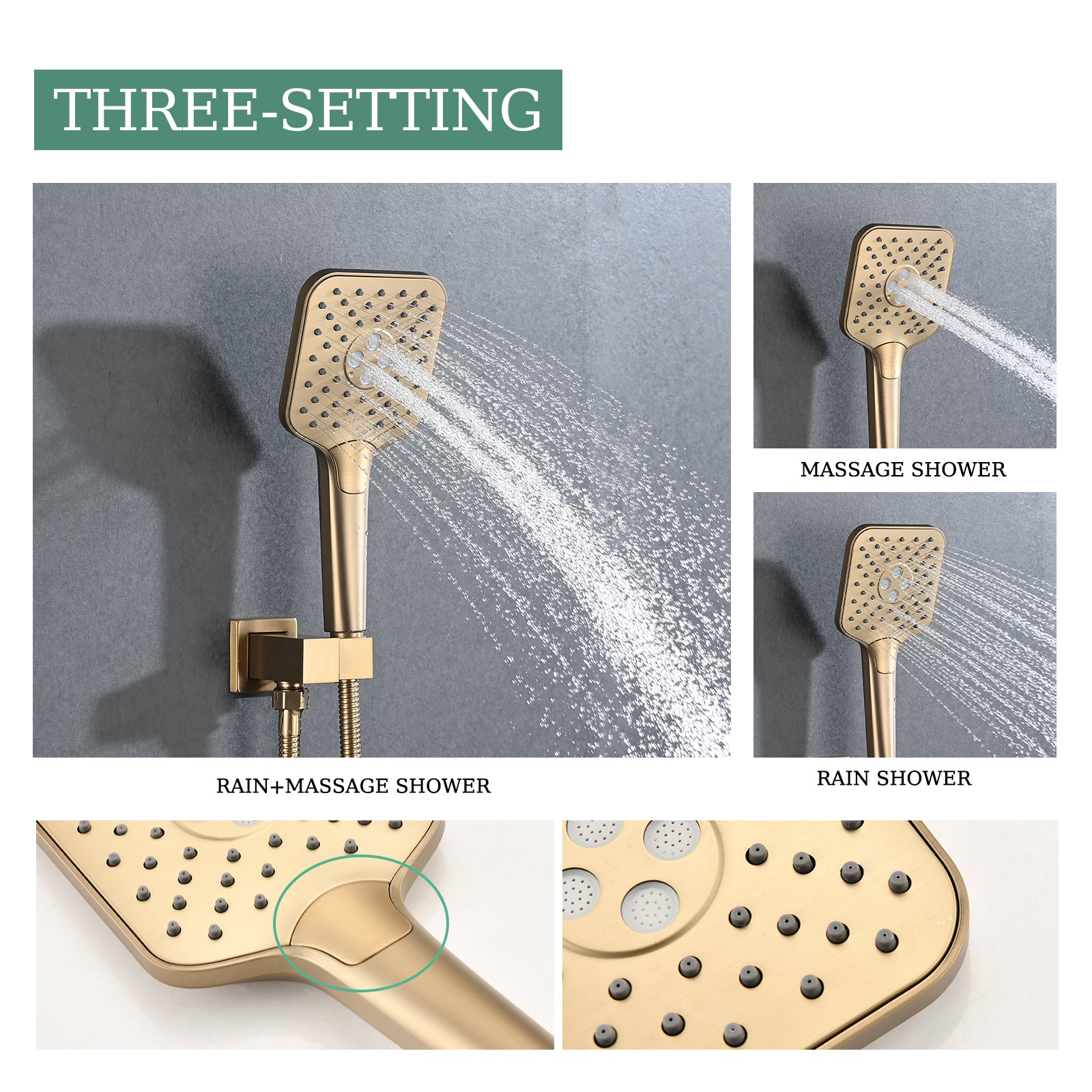 Tub Shower System Brushed Gold, Shower Faucet store Set Complete with Tub Spout