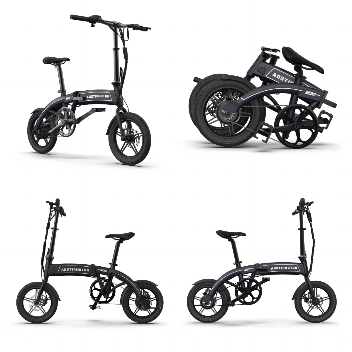 350W Folding 14-Inch Tire Electric Bike 25 mph 36V 7.5AH Lithium Battery Adult